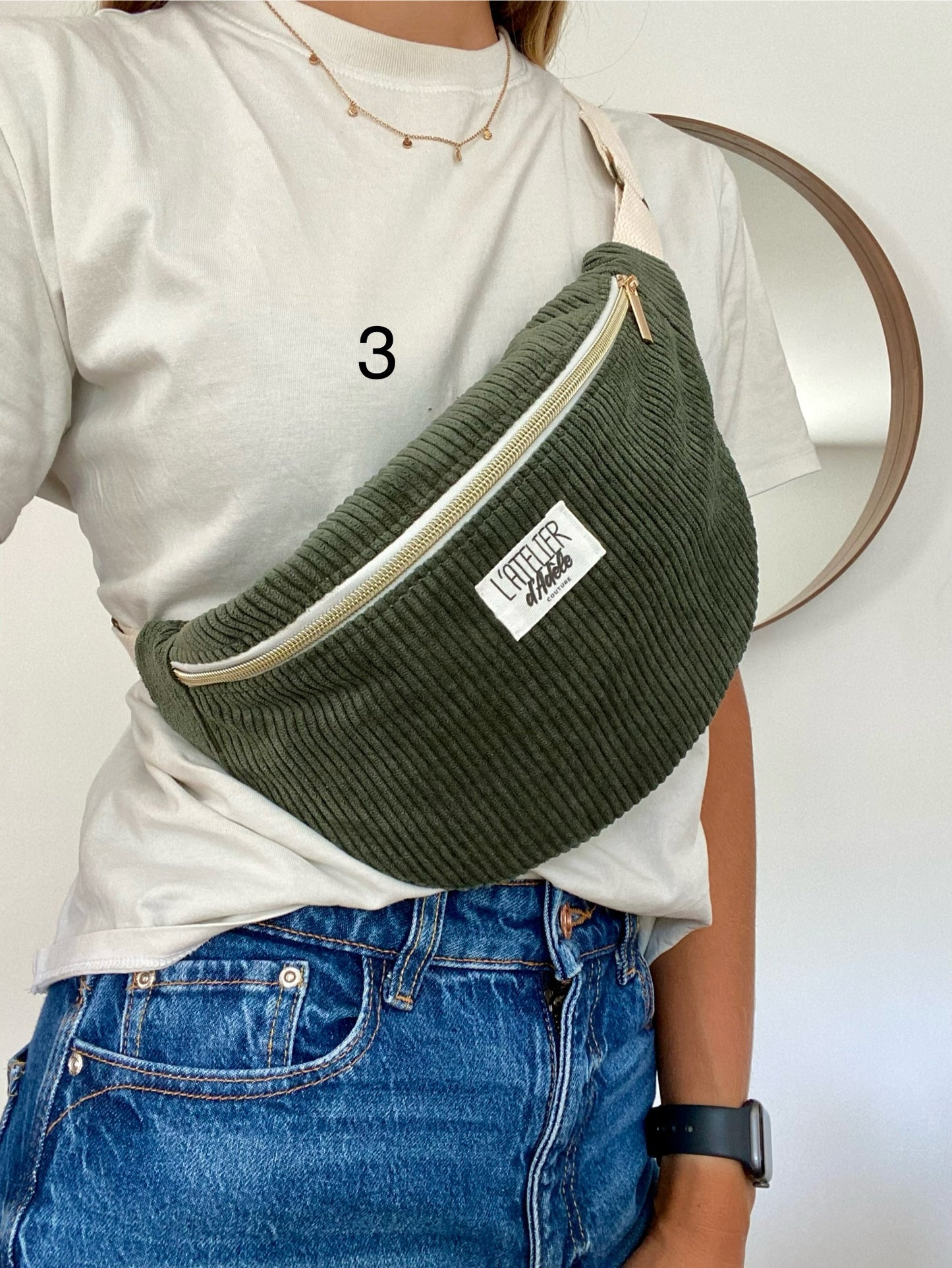 Sac banane en velours côtelé