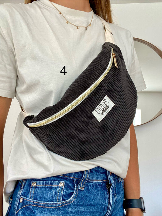 Sac banane en velours côtelé