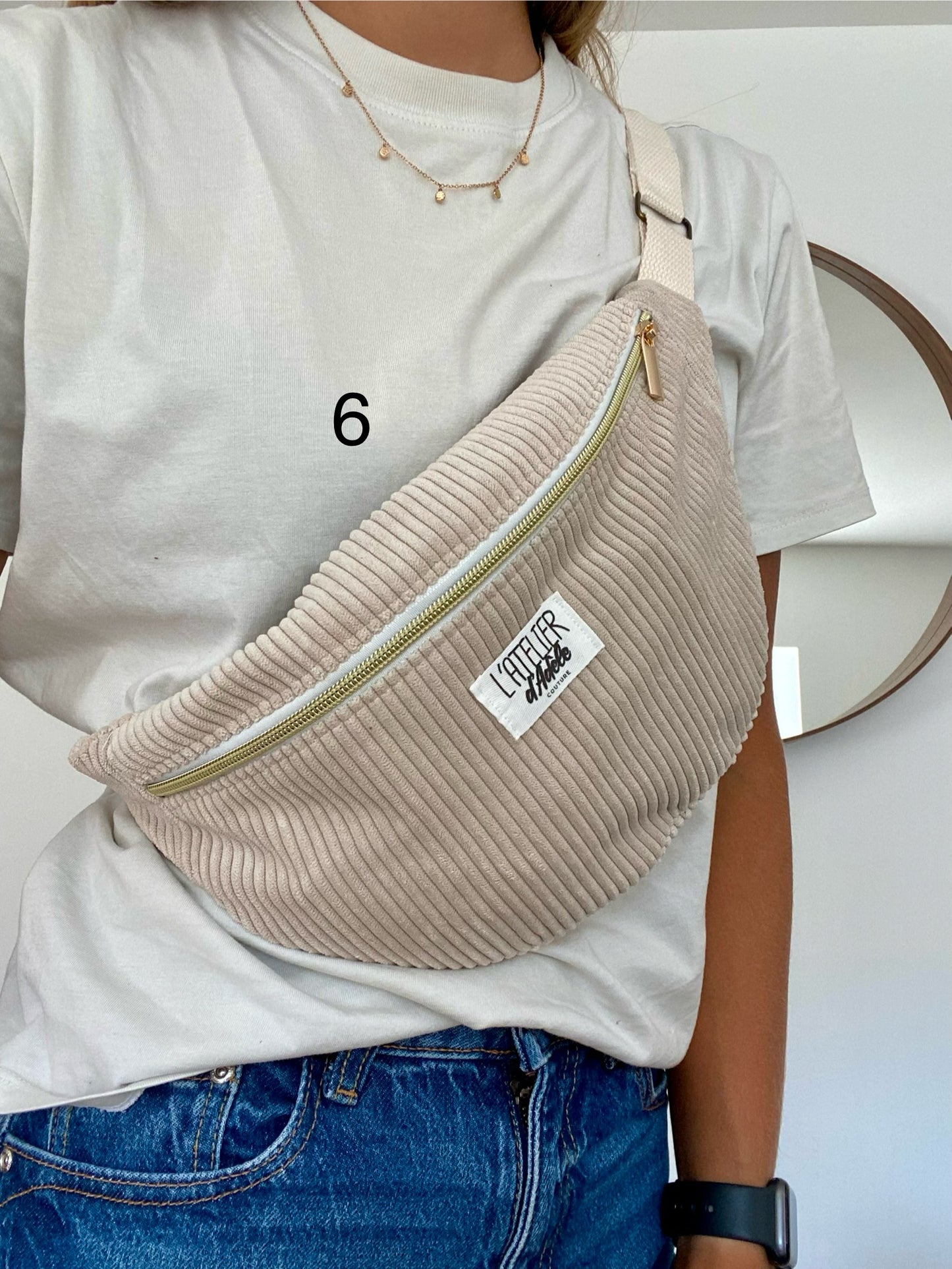 Sac banane en velours côtelé