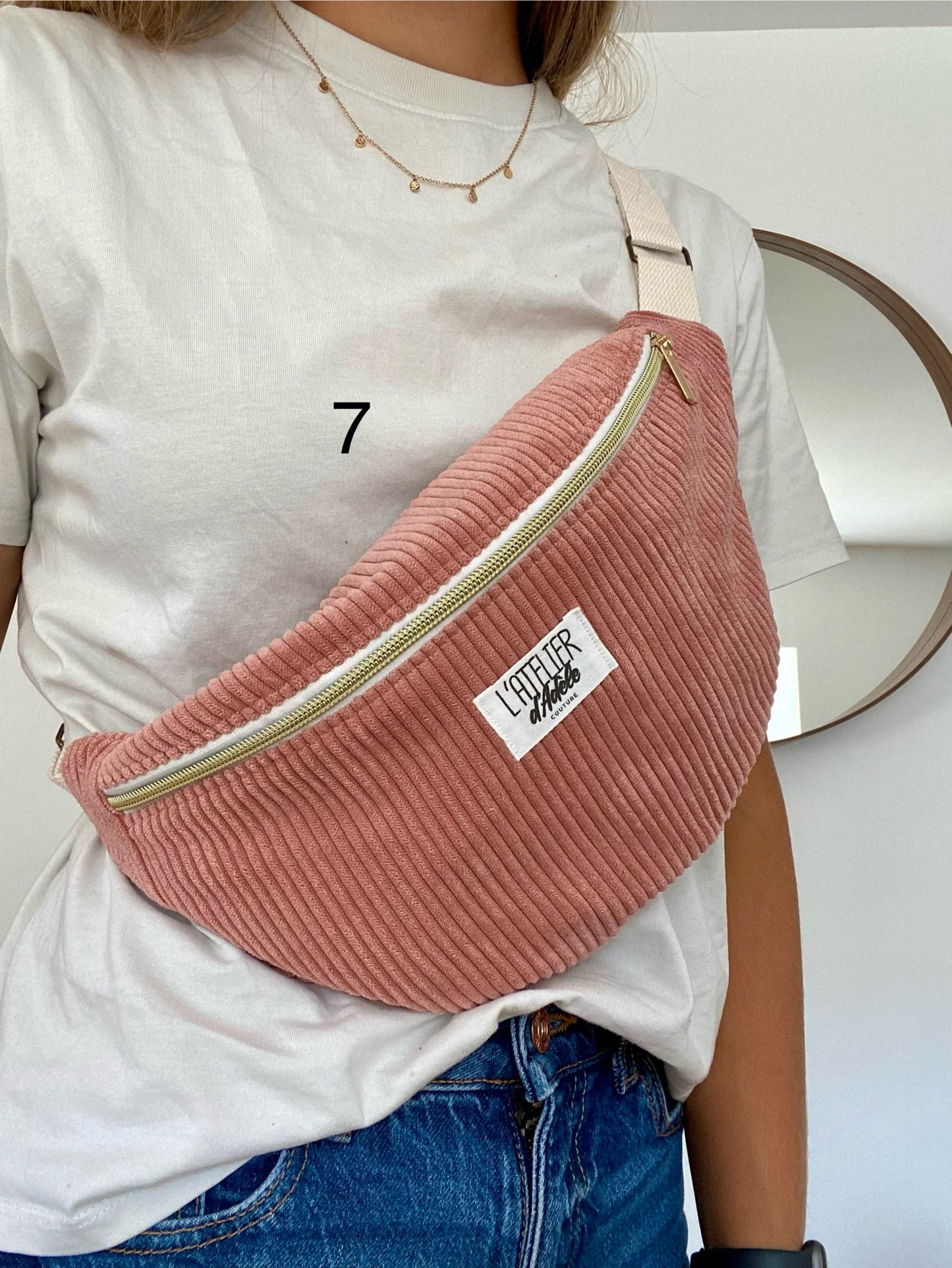 Sac banane en velours côtelé