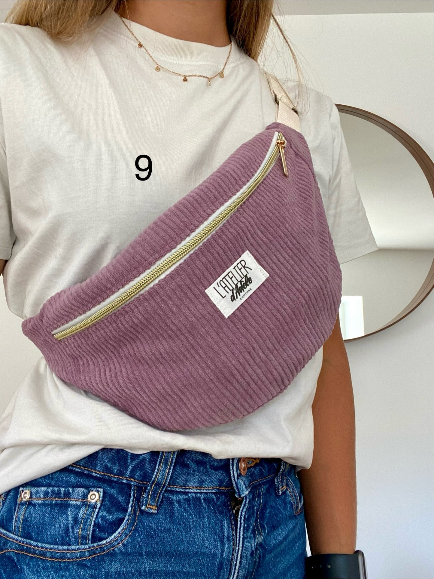 Sac banane en velours côtelé