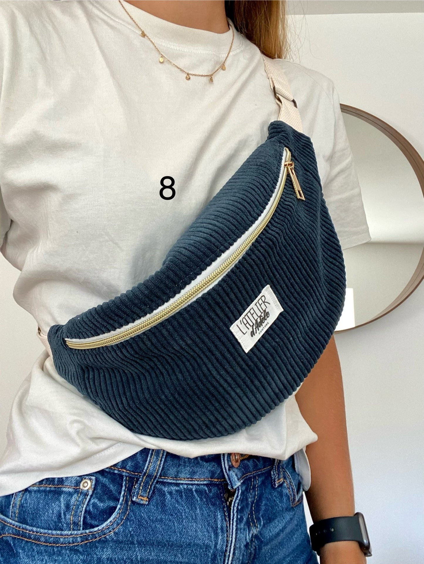 Sac banane en velours côtelé
